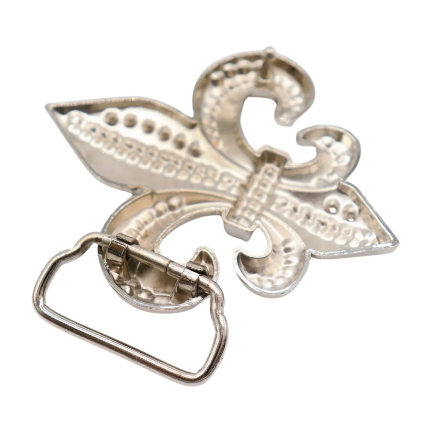 Men Women Silver Metal Belt Buckle Western Fashion Bling Fleur De Lis Lily