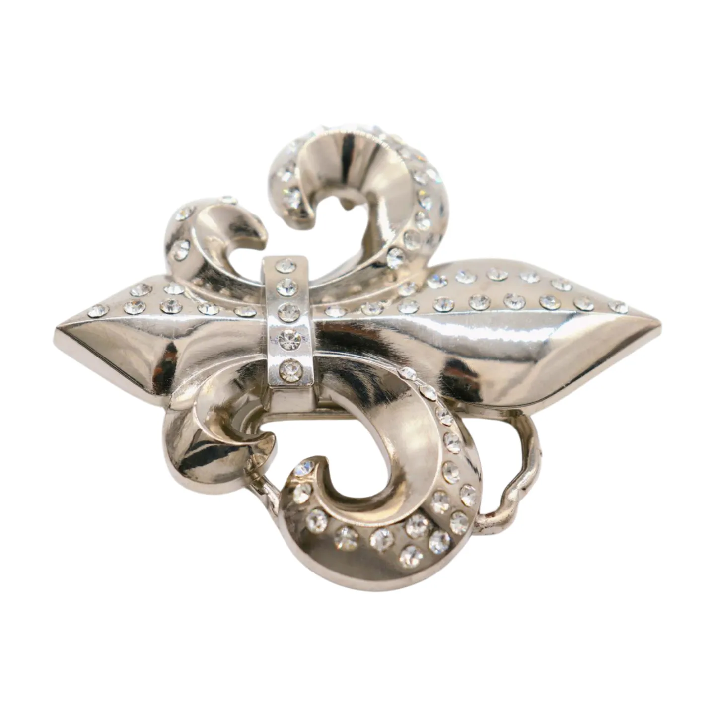 Men Women Silver Metal Belt Buckle Western Fashion Bling Fleur De Lis Lily