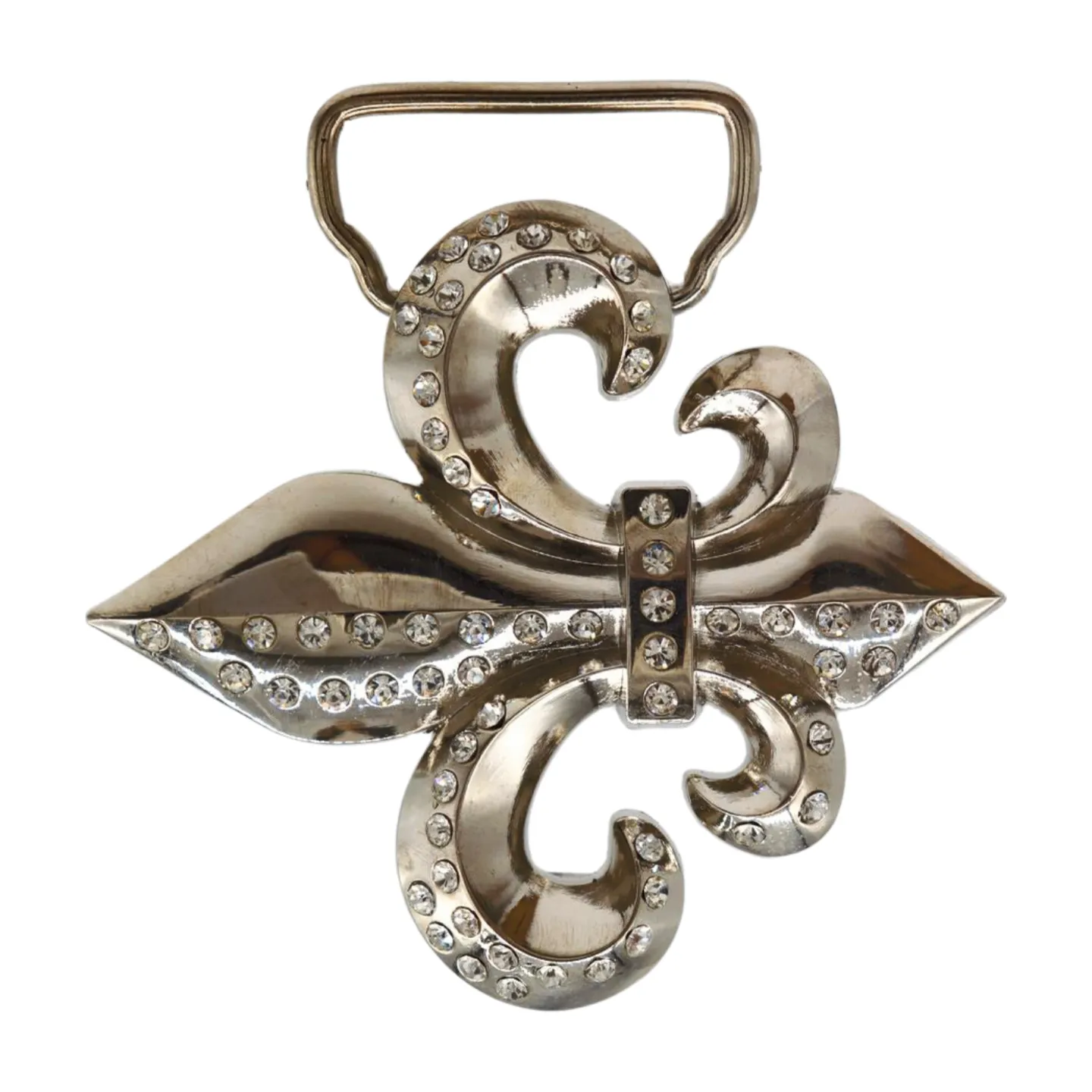 Men Women Silver Metal Belt Buckle Western Fashion Bling Fleur De Lis Lily
