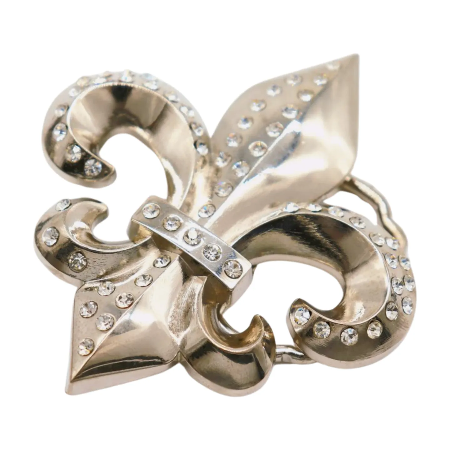 Men Women Silver Metal Belt Buckle Western Fashion Bling Fleur De Lis Lily