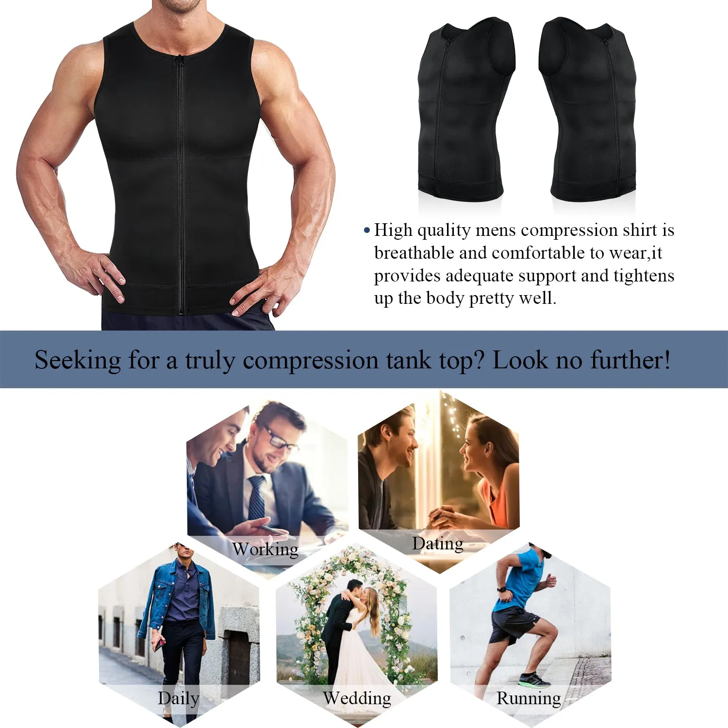 Men Zipper Compression Shirts