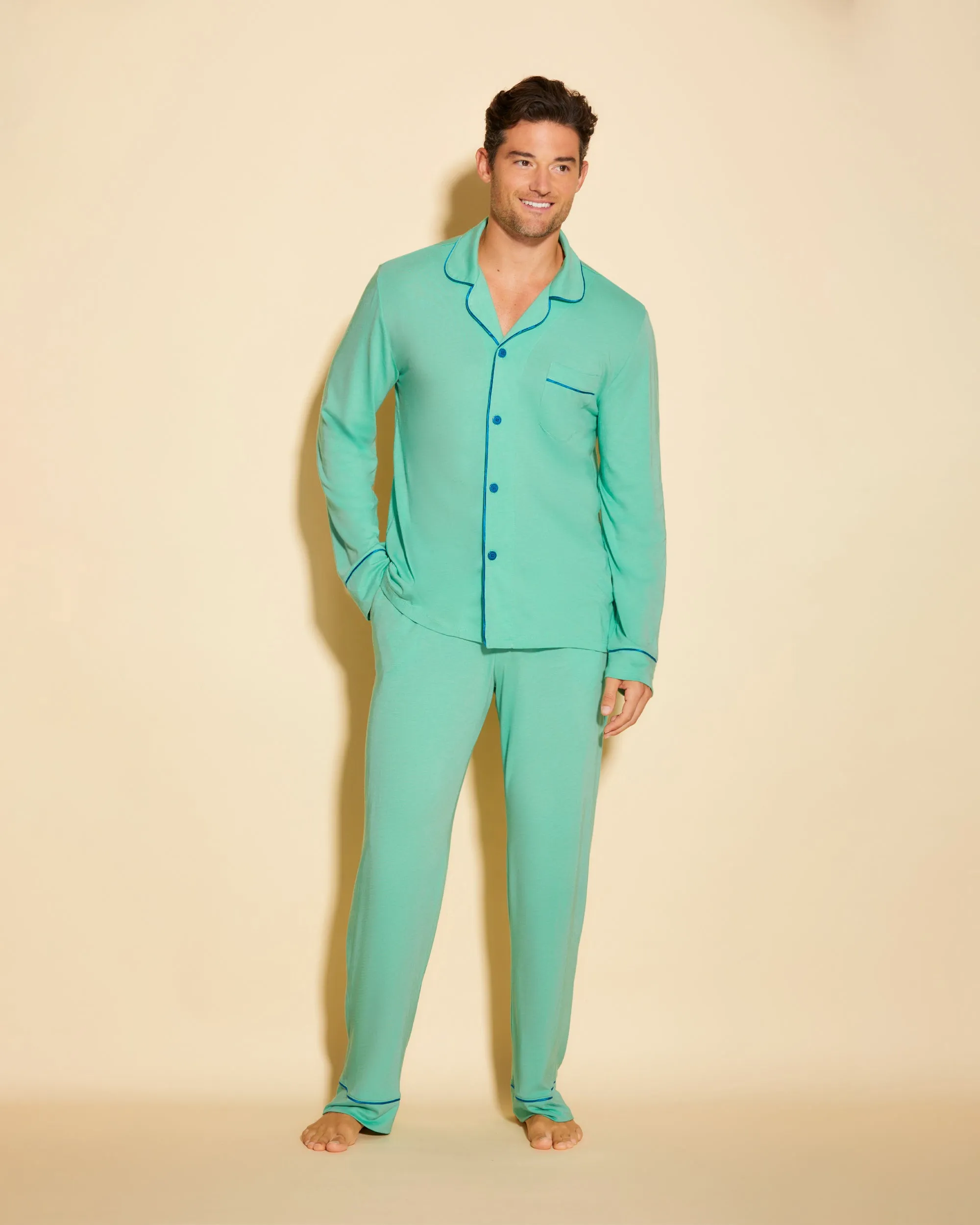 Men's Classic Long Sleeve Top & Pant Pajama Set