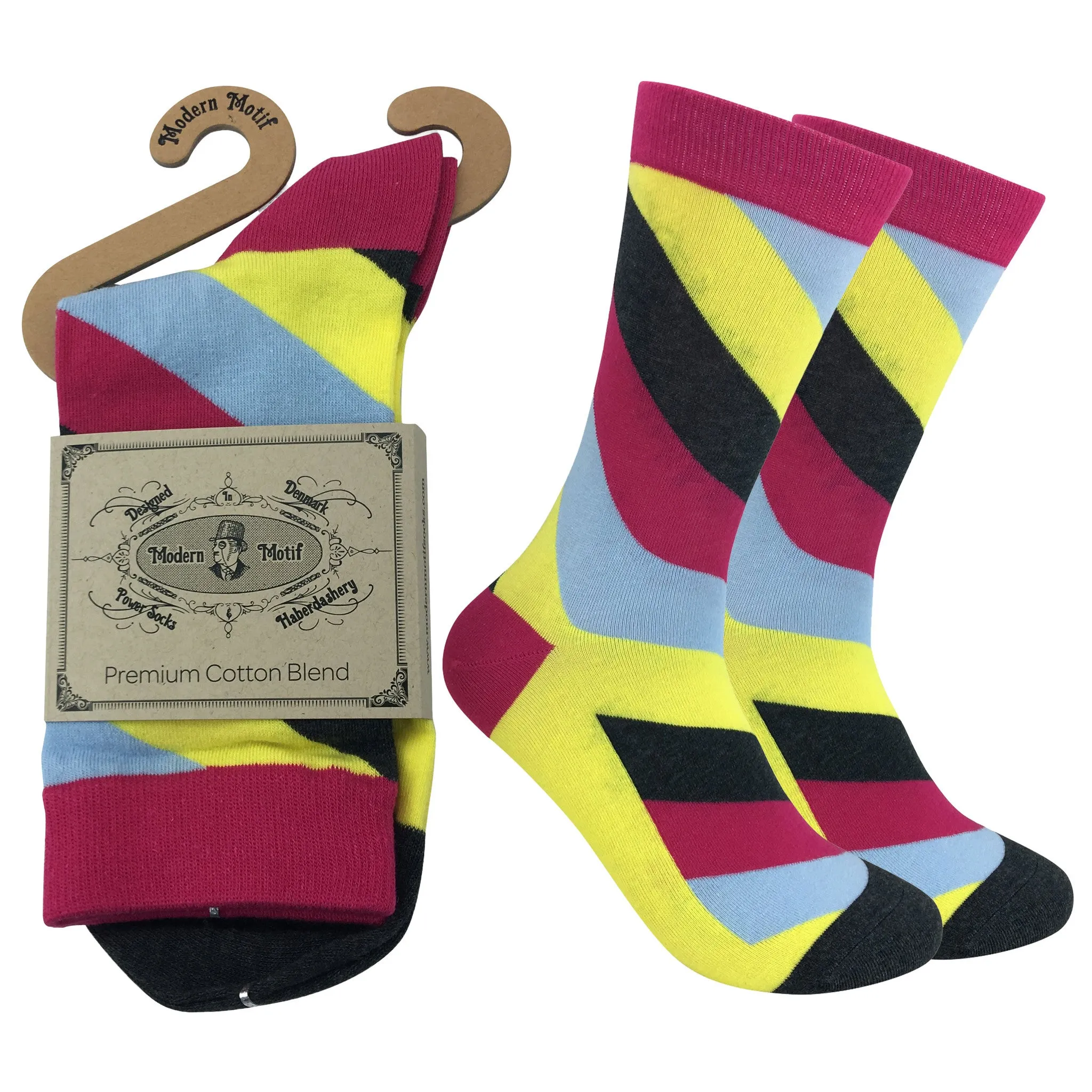 Mens Colorful Cotton Fun Casual Fashion Stripe Socks Collection-Single Pairs