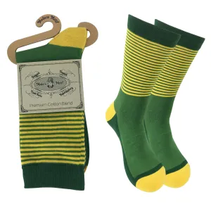 Mens Colorful Cotton Fun Casual Fashion Stripe Socks Collection-Single Pairs
