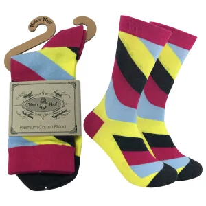 Mens Colorful Cotton Fun Casual Fashion Stripe Socks Collection-Single Pairs