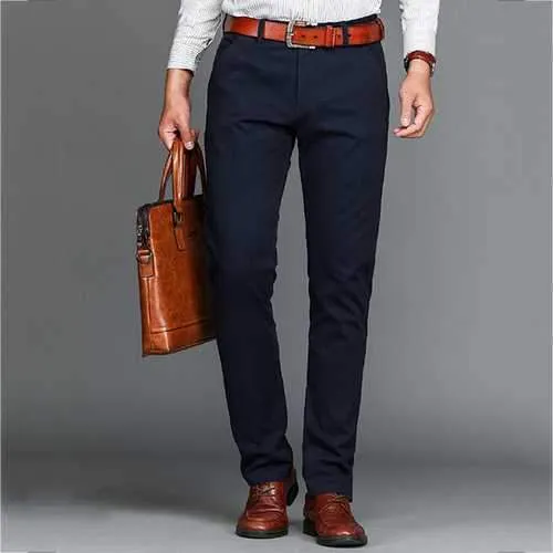 Mens Cotton Business Straight Pants
