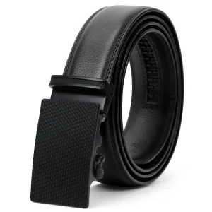 Men's Leather Ratchet Dress Belt with Automatic Buckle in Gift Box by JASGOOD