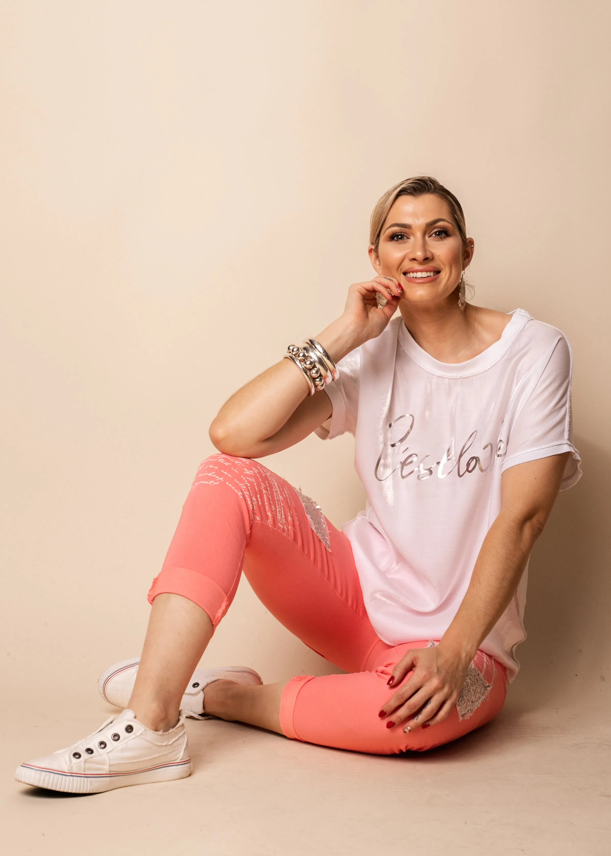 Merino Cotton Blend Top in White