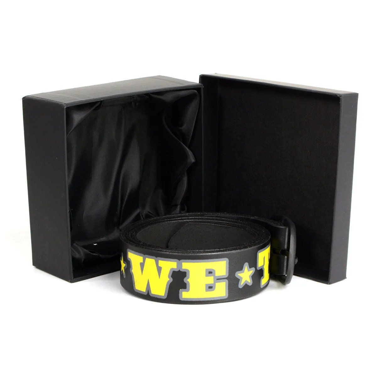 Milwaukee Leather MP7112 Men's We The People Black Leather Belt w/ Interchangeable Buckle - 1.5 inches Wide