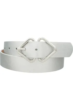 Mirrored Triangle Cracked Pu Buckle Belt