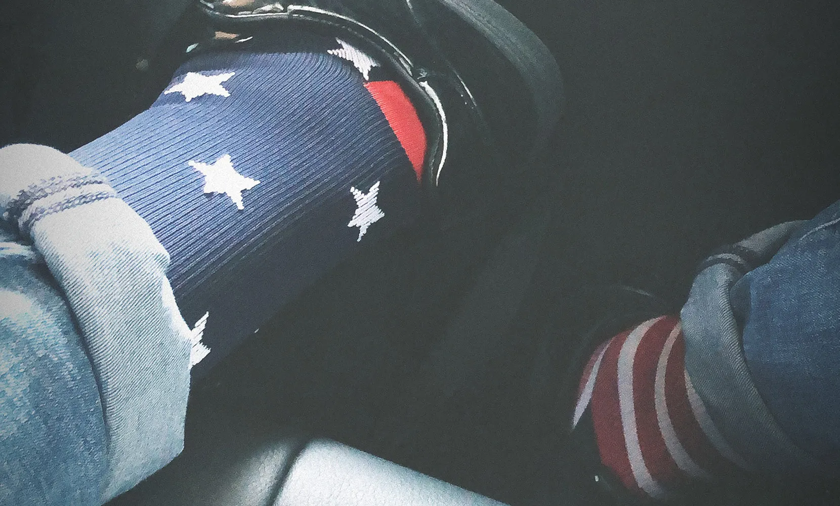 Mismatched Flag Knee High Compression Socks (1-Pair)
