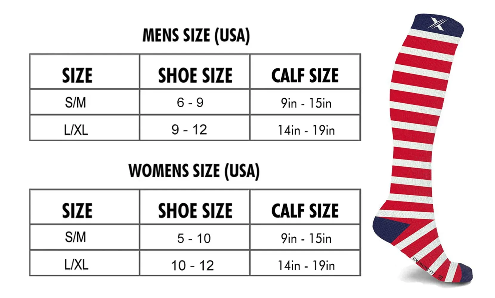 Mismatched Flag Knee High Compression Socks (1-Pair)