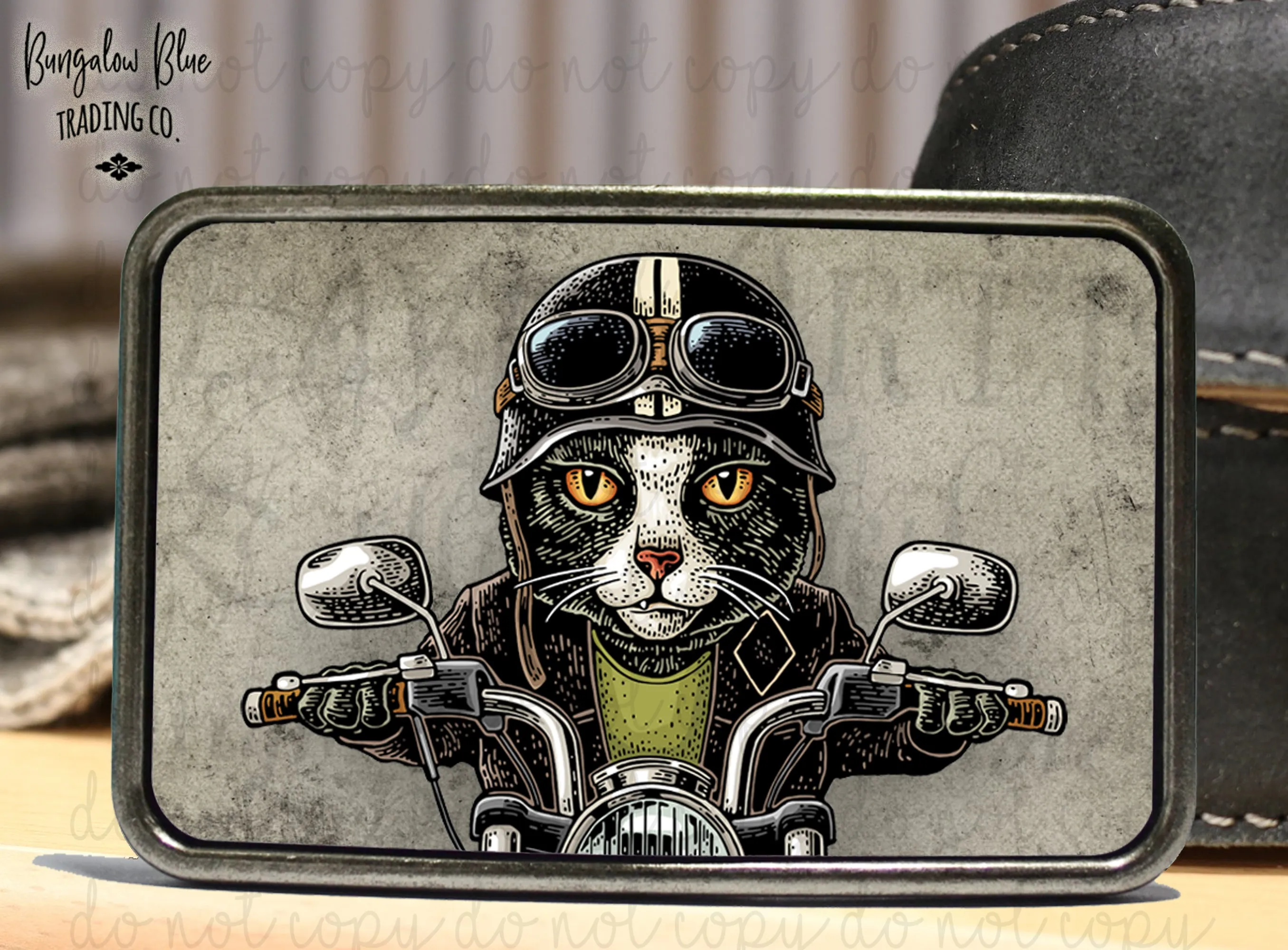 Motorcycle Cat Belt Buckle