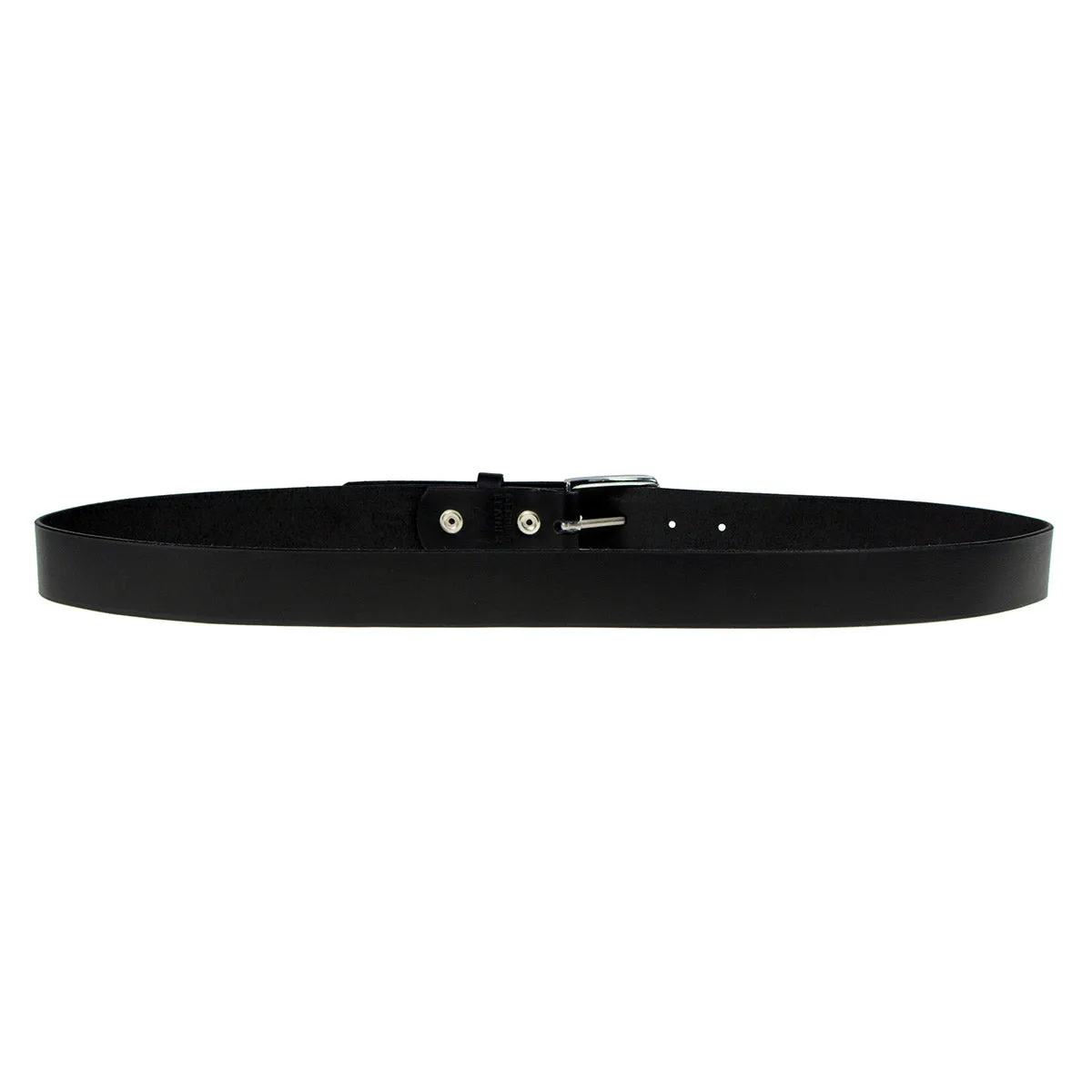 MP7114 Men's  Light Black Genuine Leather Belt with Interchangeable Buckle - 1.5 inches Wide