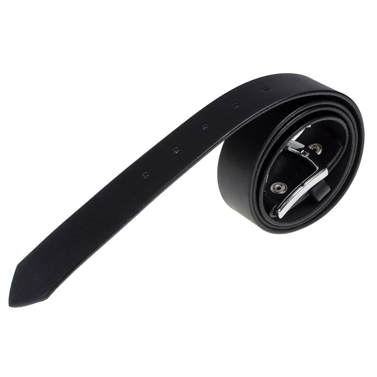 MP7114 Men's  Light Black Genuine Leather Belt with Interchangeable Buckle - 1.5 inches Wide