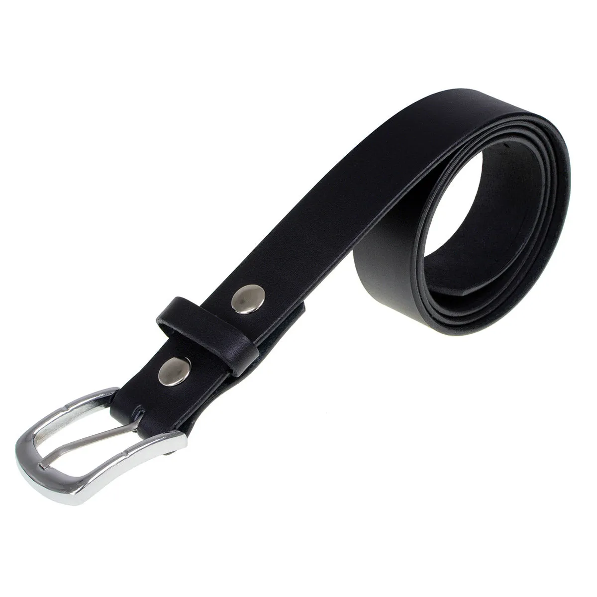 MP7114 Men's  Light Black Genuine Leather Belt with Interchangeable Buckle - 1.5 inches Wide