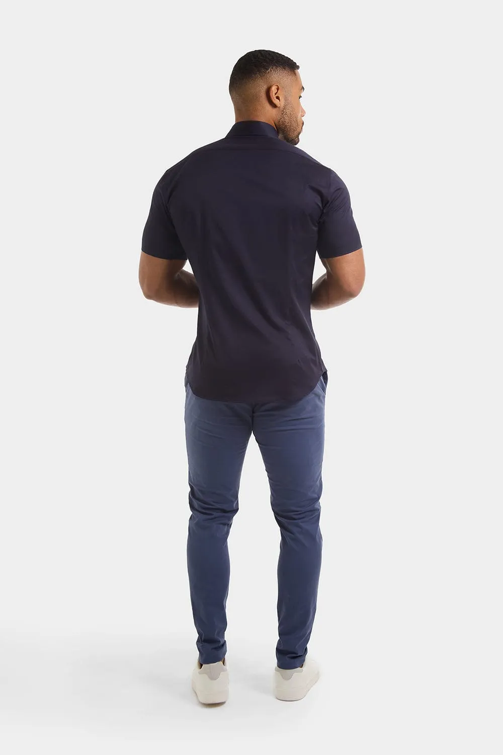 Muscle Fit Short Sleeve Signature Shirt in Navy