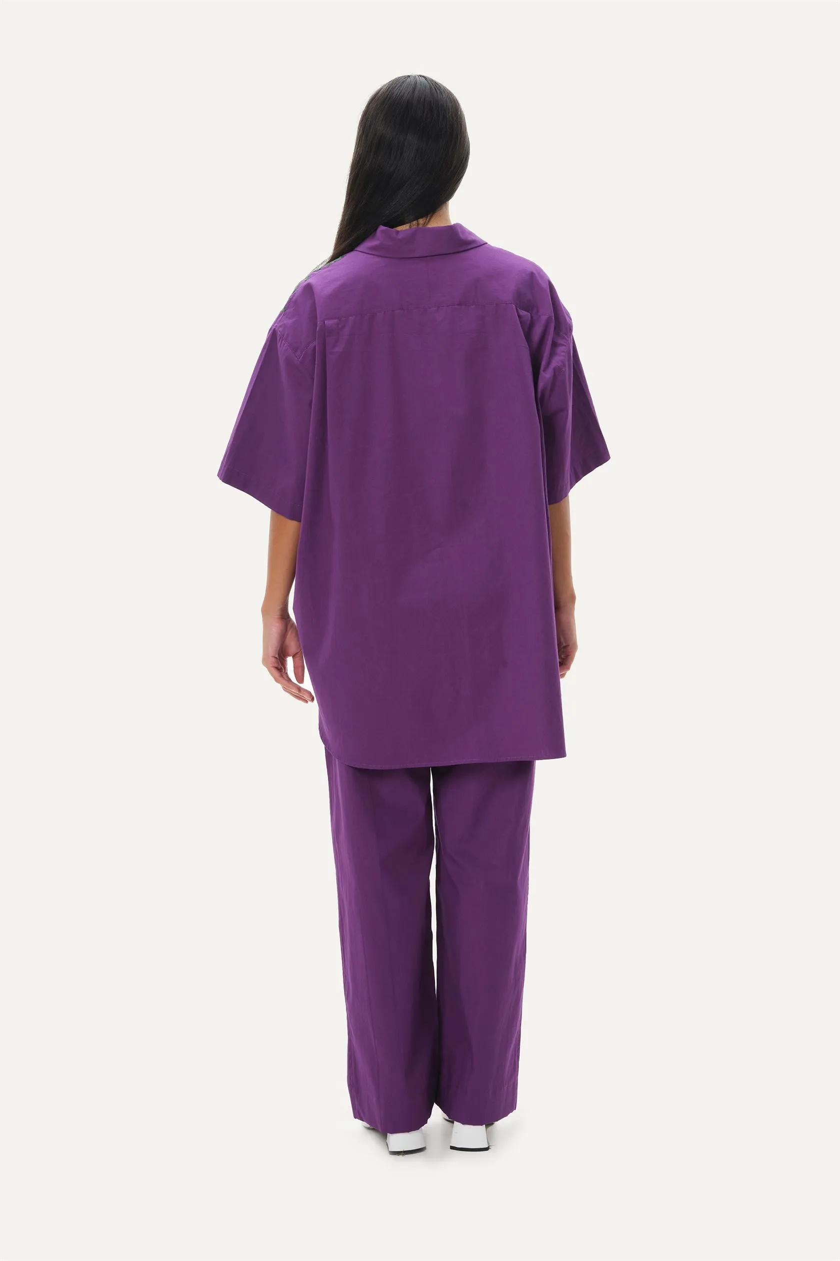 Naushad Ali   I   Embroidered co-ord Grape Signature Spring Summer 2025 Grape Poplin NA SS24 W27