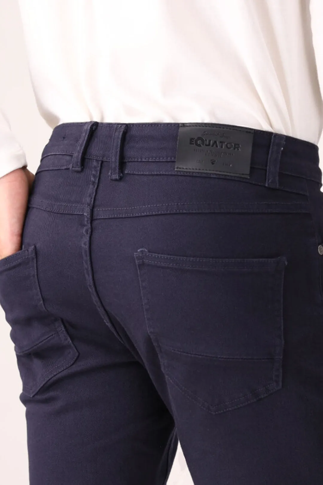Navy Blue Smart Fit Cotton Pants