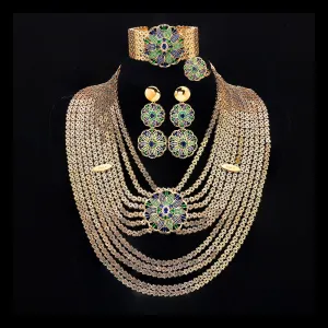 New 24k gold-plated cubic zirconia 4pcs  zircon jewelry set
