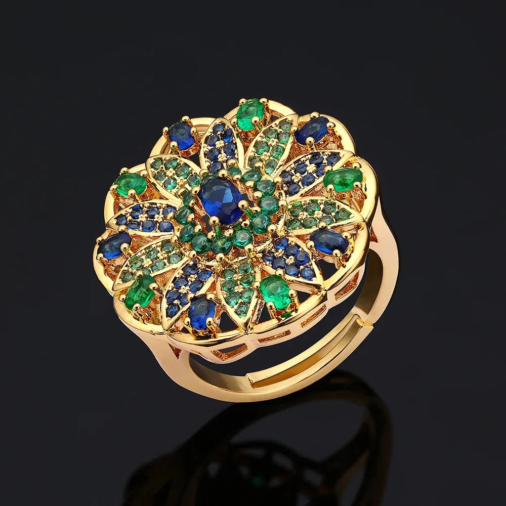 New 24k gold-plated cubic zirconia 4pcs  zircon jewelry set