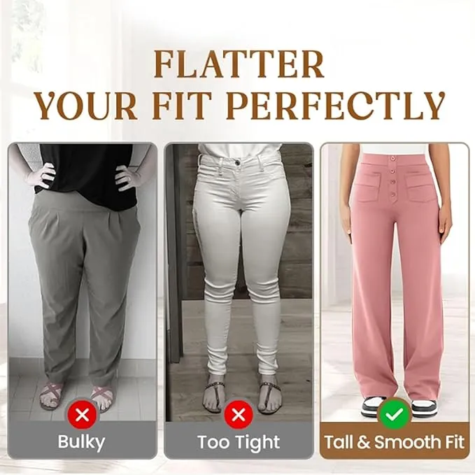 NEW Flexipants - Women's Casual High Waist Stretch Pants, Straight Leg Flexi Pants for Women Grey Sz XL