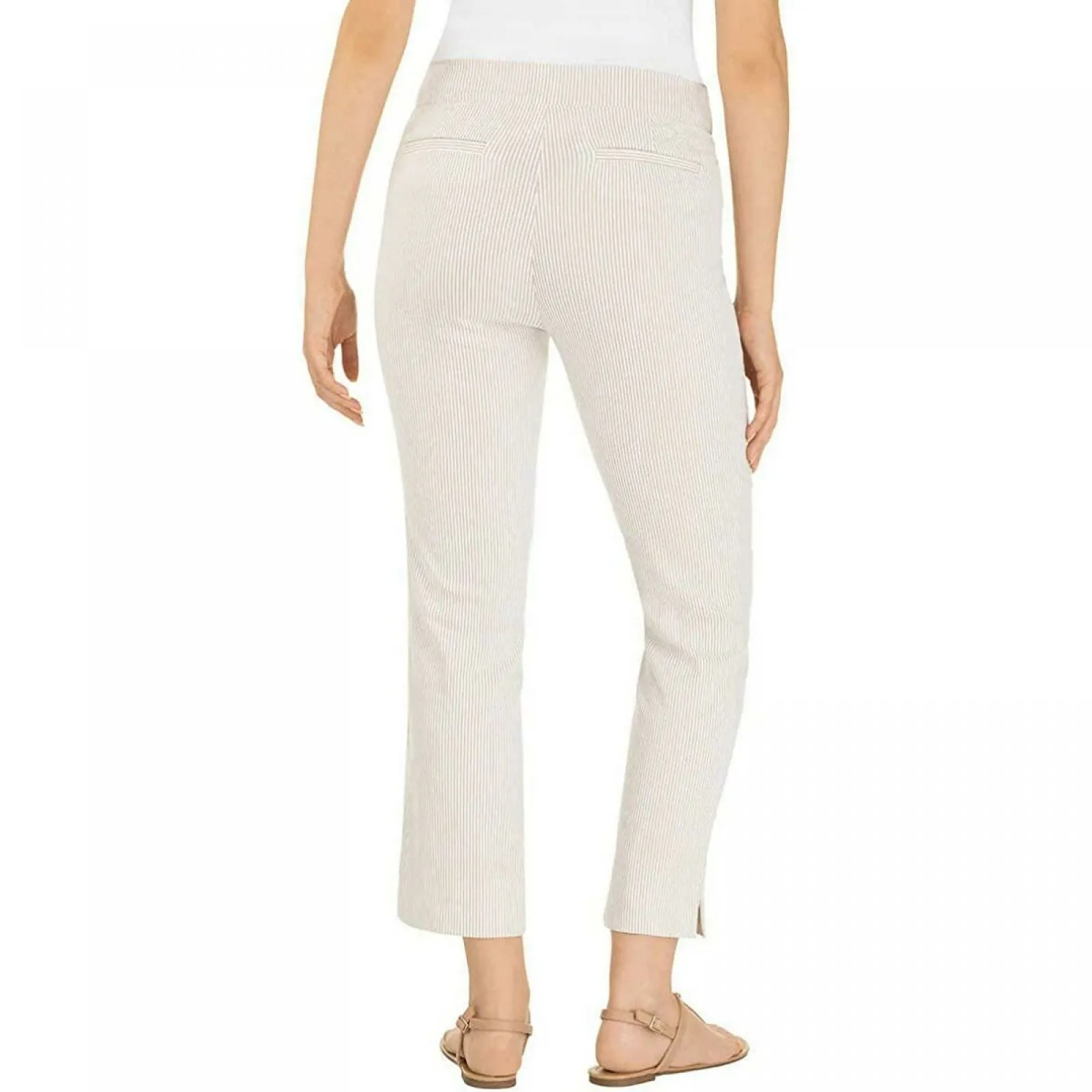 New Hilary Radley Women's Stretch Seersucker Pull-On Ankle Pants. 1364094-NEW S