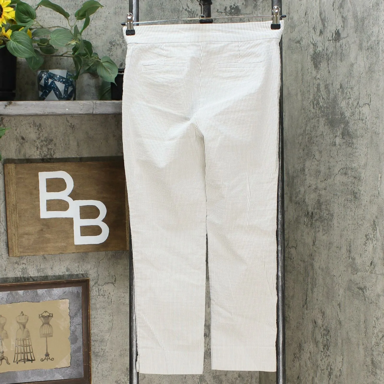 New Hilary Radley Women's Stretch Seersucker Pull-On Ankle Pants. 1364094-NEW S