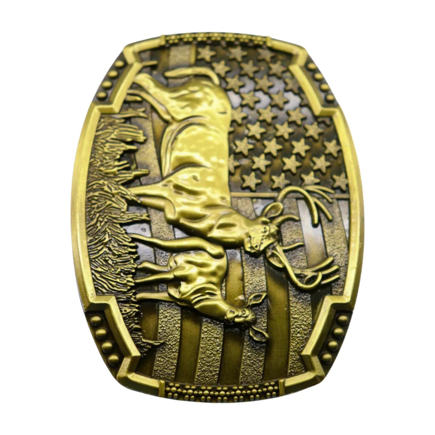 New Men Gold Metal Belt Buckle Deer Nature Hunter Western Fashion Winter Country