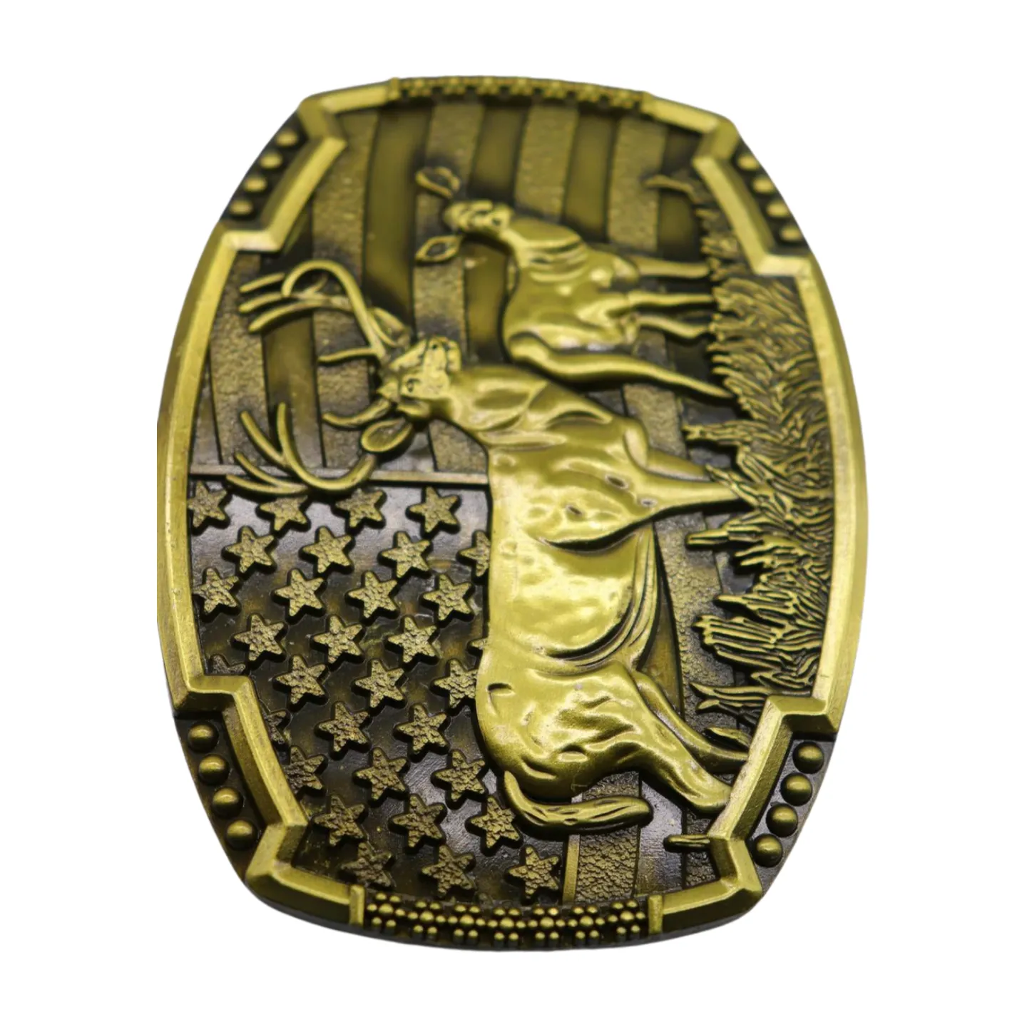 New Men Gold Metal Belt Buckle Deer Nature Hunter Western Fashion Winter Country