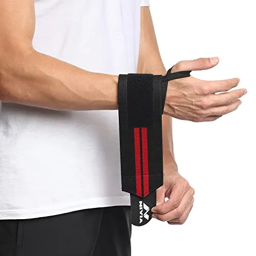 Nivia 11041 Cotton Thumb Wrist Support (RED)