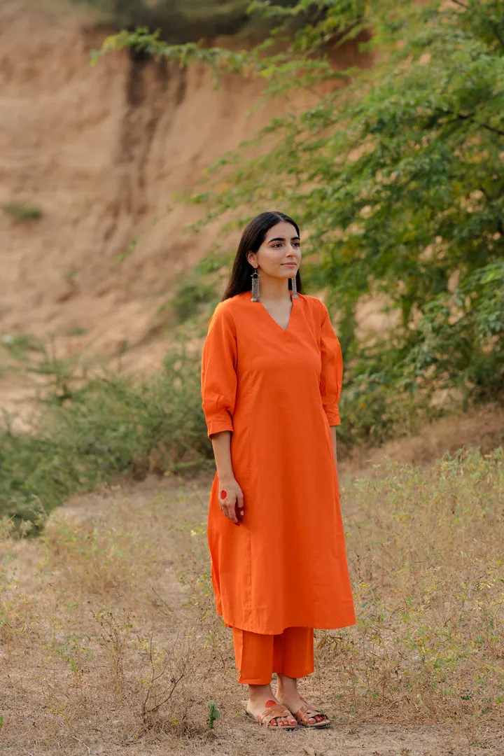 Orange Kurta Set