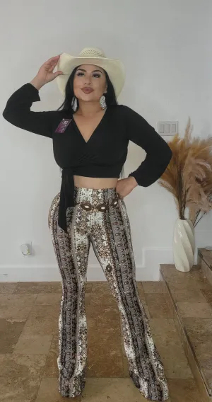P1890 Brown flare legging