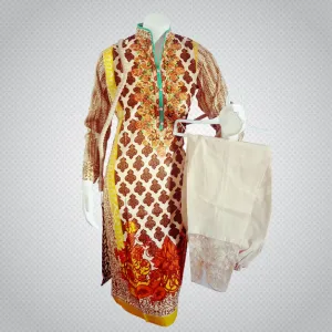 Pakistani Indian Women 3 Pieces Embroidered Cotton Lawn Dress