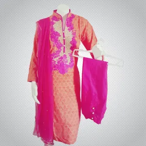 Pakistani Indian Women 3 Pieces Embroidered Cotton Lawn Dress