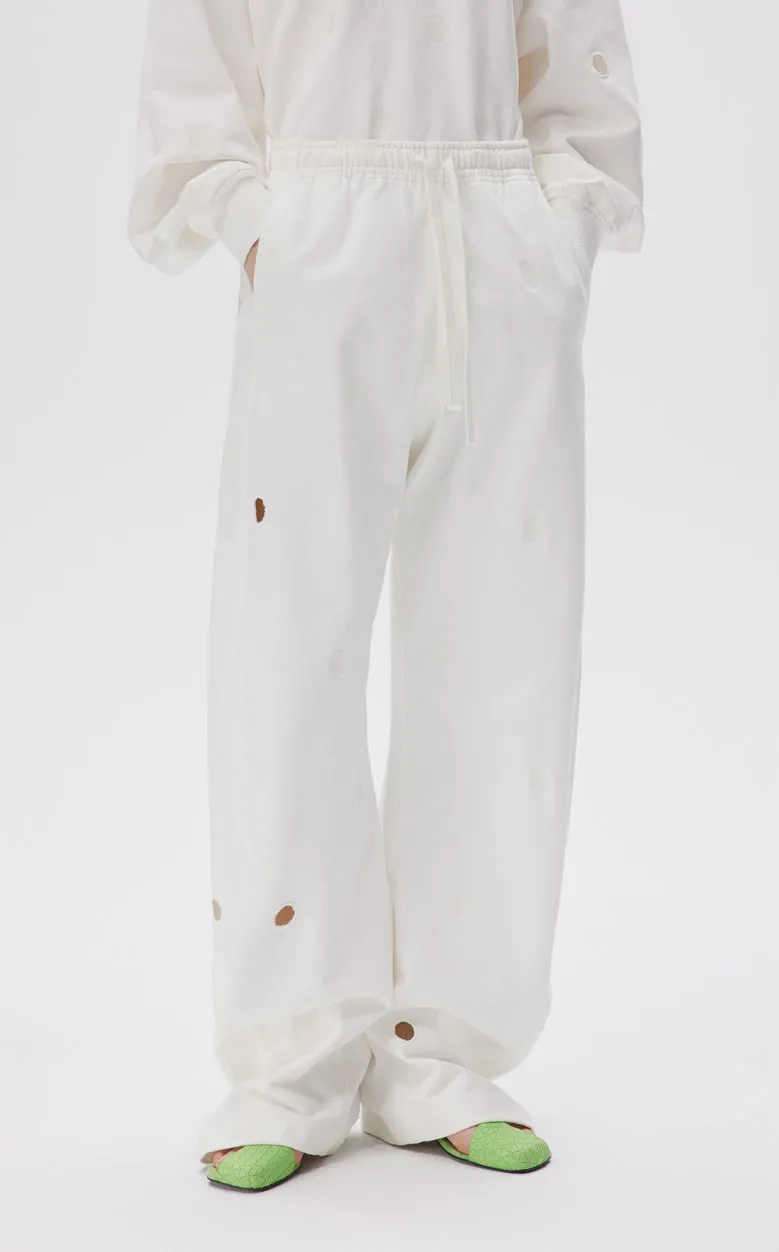 Pants / JNBY Wide-leg Polka-dot Loose Fit Casual Pants(100% cotton)