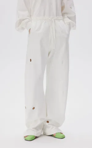 Pants / JNBY Wide-leg Polka-dot Loose Fit Casual Pants(100% cotton)