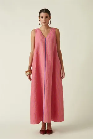 Payal Pratap   I   Kensington Lyrina Sleeveless Dress Linen Pink Transition Edit 4T-14A