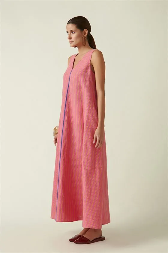 Payal Pratap   I   Kensington Lyrina Sleeveless Dress Linen Pink Transition Edit 4T-14A