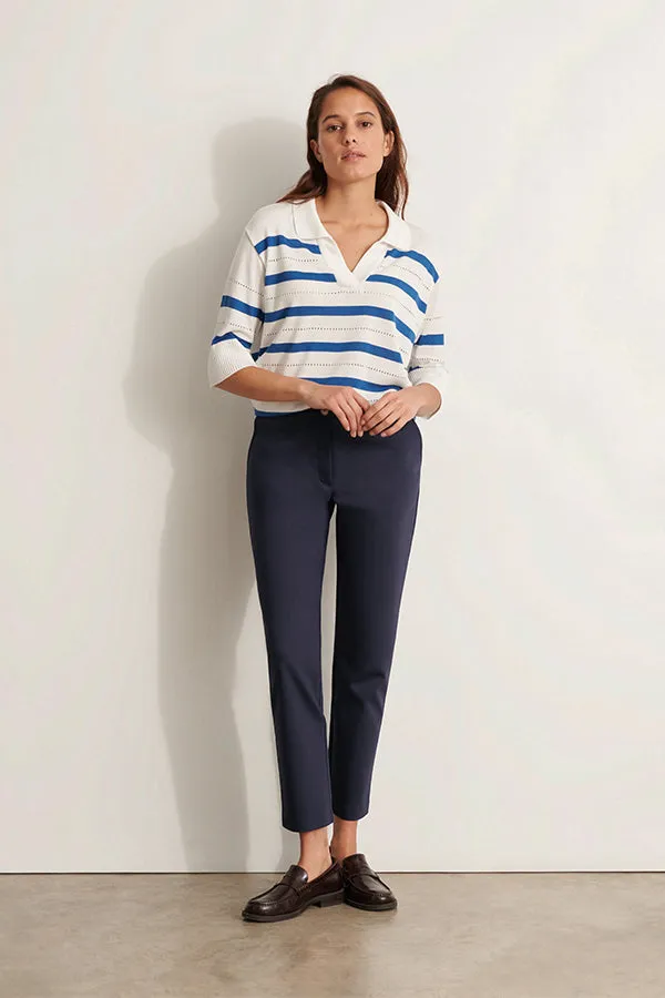 PICO11 NAVY STRAIGHT TROUSERS