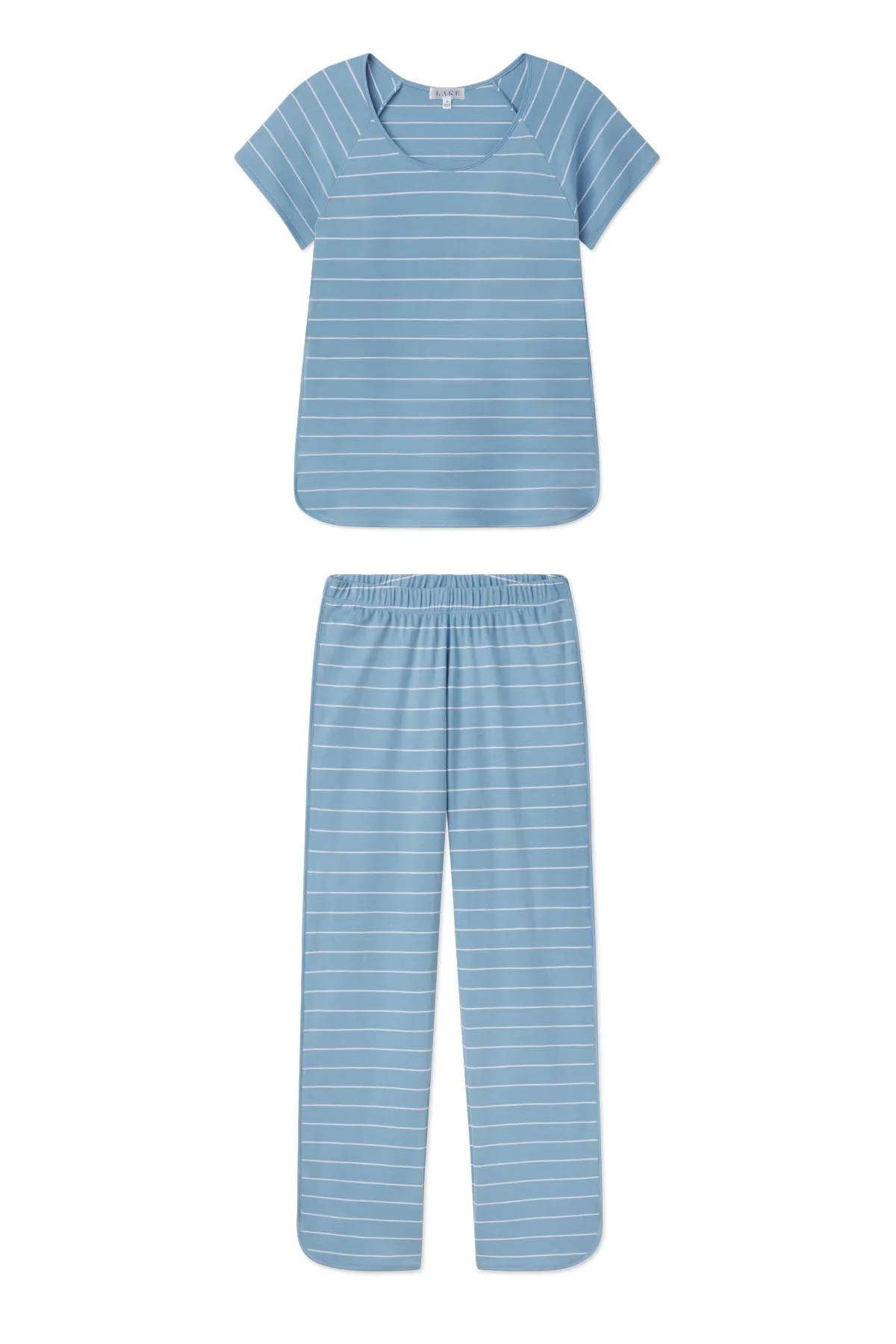 Pima Short-Long Set in Serene Blue Boating Stripe