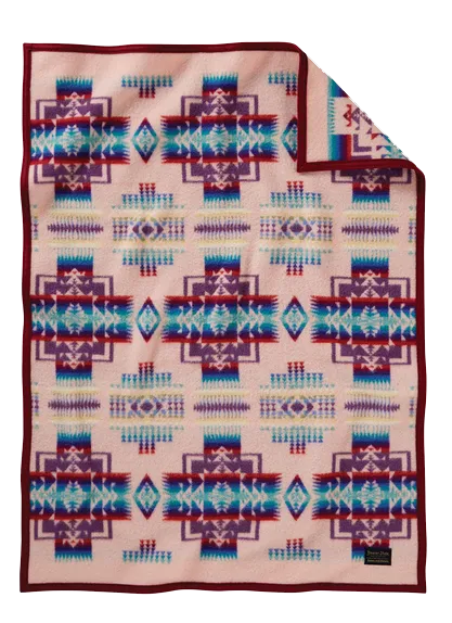 Pink Chief Joseph Muchacho Crib Baby Blanket by Pendleton, Pink
