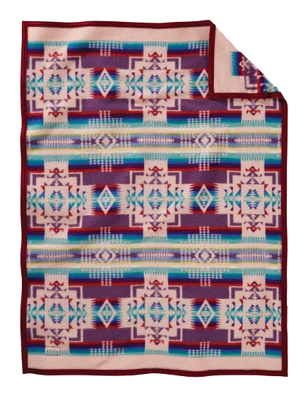 Pink Chief Joseph Muchacho Crib Baby Blanket by Pendleton, Pink