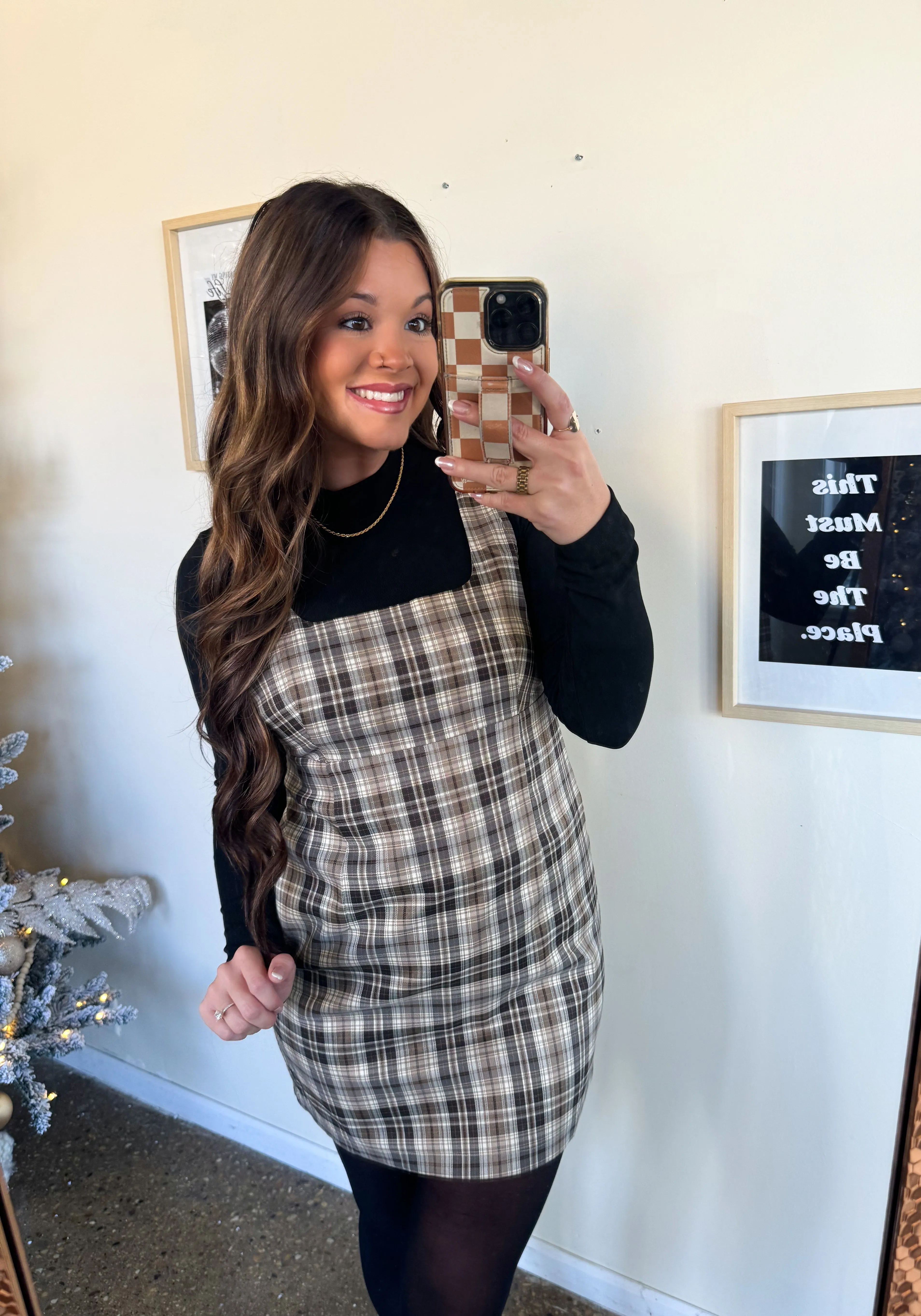 PLAID ABOUT YOU DRESS