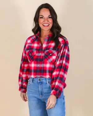 Plaid Print Flannel Top