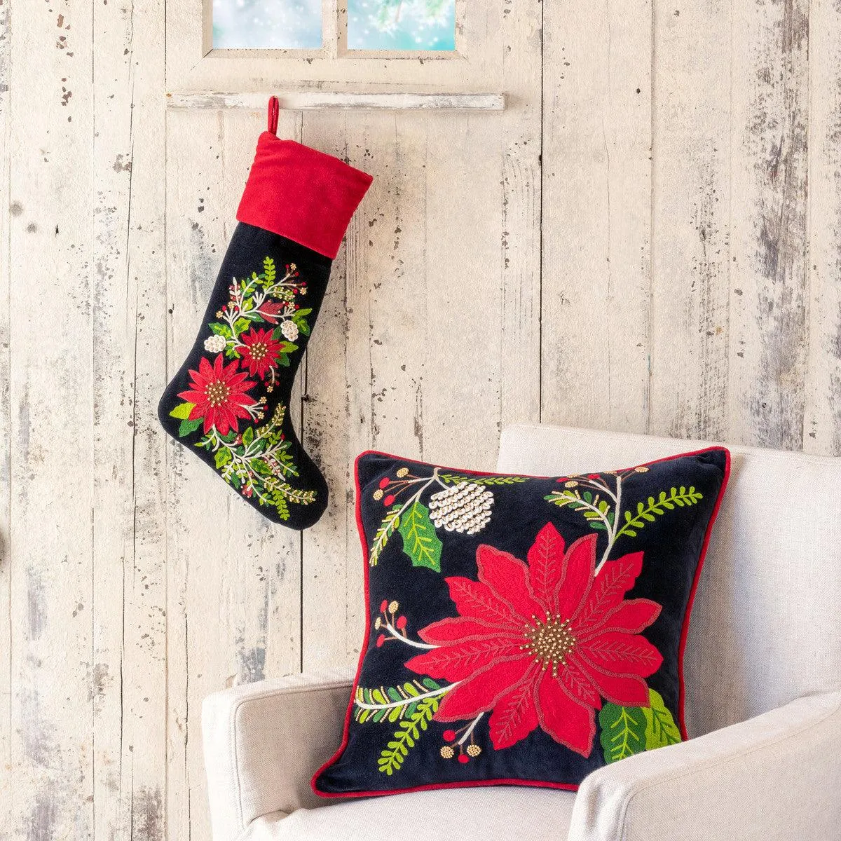 Poinsettia Pillow