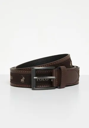 Polo Alessandro Coated Leather Belt  Brown