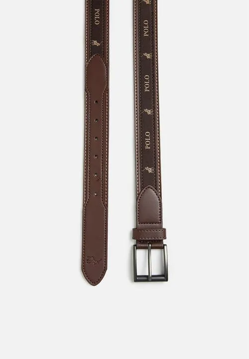 Polo Alessandro Coated Leather Belt  Brown