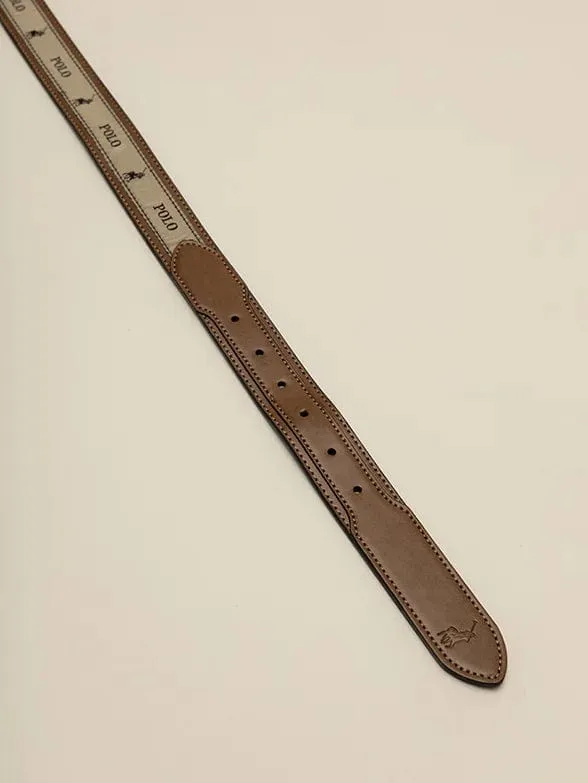 Polo Alessandro Coated Leather Belt Tan
