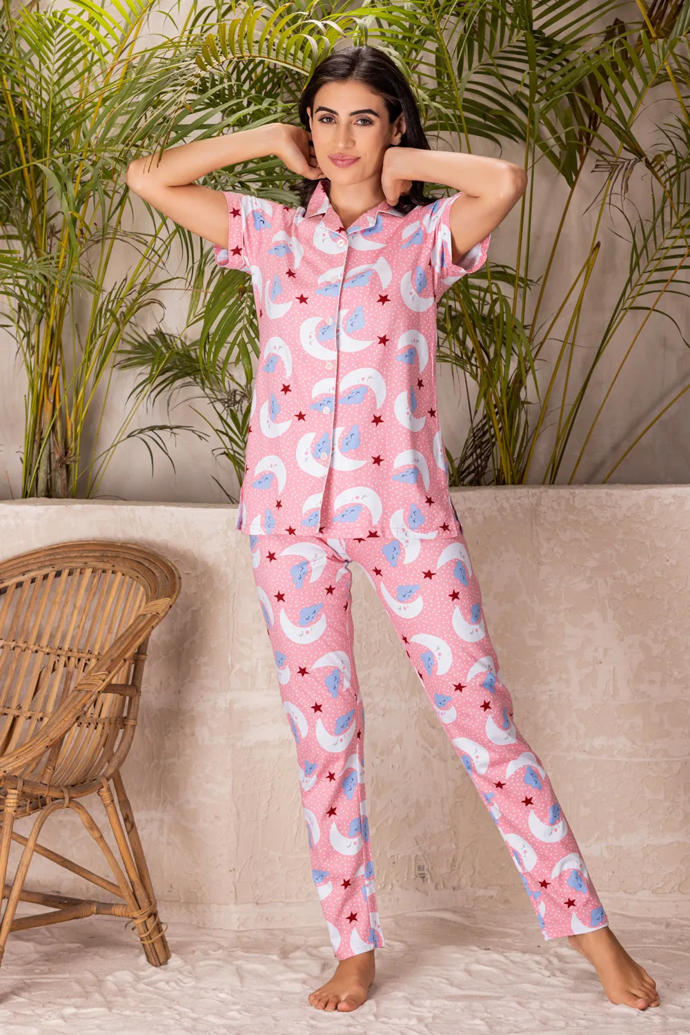 Pure cotton Classic collar Pj set